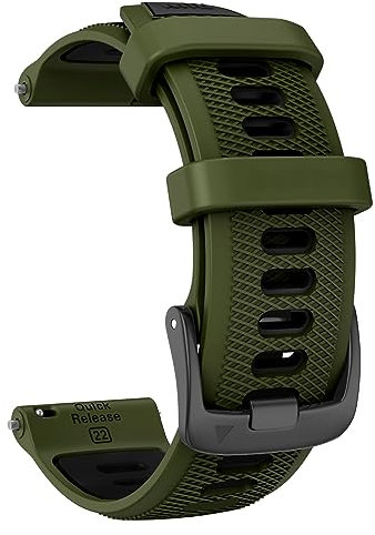 ISABAKE Bracelet Compatible avec Garmin Forerunner 255/Vivoactive 4/Venu 2/Forerunner 265 Bracelets, 22mm Silicone Sport Remplace Band pour Gear S3/Galaxy Watch 3 45mm/Huawei GT 46mm Bracelet