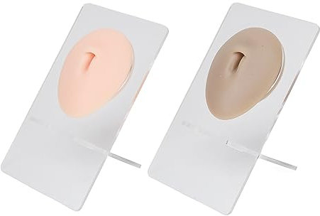 2 Sets Silikon-Bauchnabel-Piercing, Wiederverwendbares, Weiches, Elastisches Übungs-3D-Bauchnabelmodell mit Display-Halterung