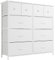 Nicehill Dresser for Bedroom with 10 Drawers, Storage Drawer Organizer, Tall Chest of Drawers for Closet, Clothes, Kids, Baby, Living Room, Wood Board, Fabric Drawers, White