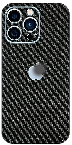GIOPUEY[2 Stück Rückseite Folie Kompatibel mit iPhone 12, iPhone 12 Rückseite Schutzfolie, Kohlefaser-Textur, Matte Textur, Anti-Fingerabdruck, Anti-Kratzer - Black