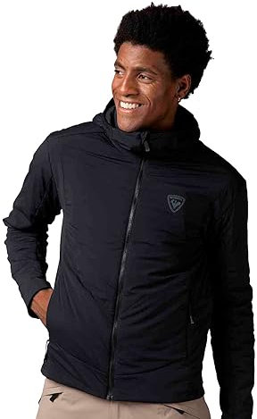 Rossignol Herren Opside Lightweight Waterproof Breathable Classic Fit Insulated Warm Winter Ski Hoodie Jacket Skijacken, Schwarz, Large