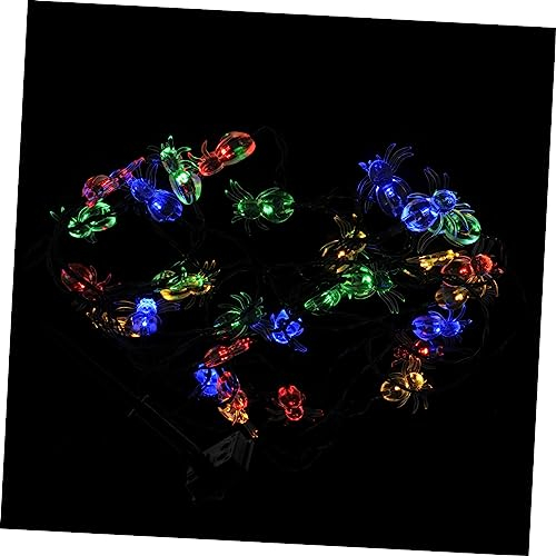 OSALADI 1stk Bunte Spinnen-lichterketten Halloween-spinnenlampe Spinnennetz Licht Halloween-solarbirnenlampe Halloween-led-spinnenlicht Halloween-girlande Plastik Streifen Die Glühbirne