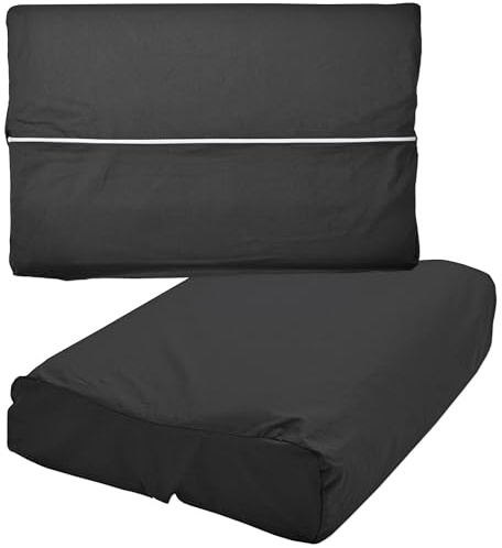 Nackenkissen Bezug 40x60 cm Schwarz Gesundheitskissen Überzug | Baumwolle Gesundheitskissen Vollschutzbezug mit Reißverschluss, Überzug für Nackenstützkissen, Universalbezug, Kissenhülle