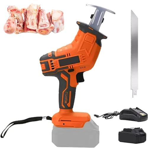Scie à os sans fil, bouchers électriques portatifs pour maison commerciale, scies alternatives électriques avec lames de scie pour couper les os de viande congelés, bacon, porc, poisson congelé
