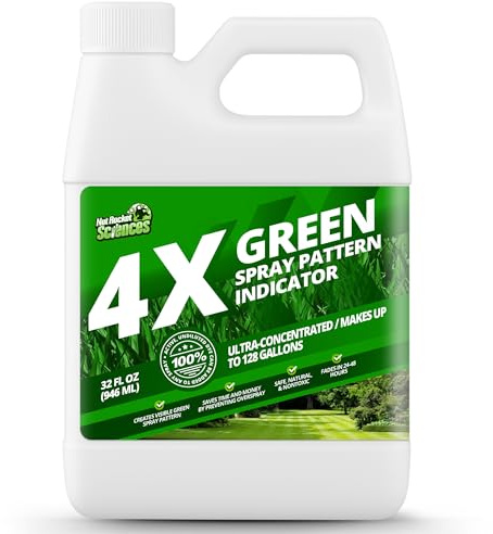 32oz 4X Green Spray Dye - Makes 128 Gallons of Concentrated Spray Pattern Indicator Dye, Ideal Fertilizer Marking, Lawn Turf Mark and Marker, Mark Where You've Sprayed with Green Color Indicator