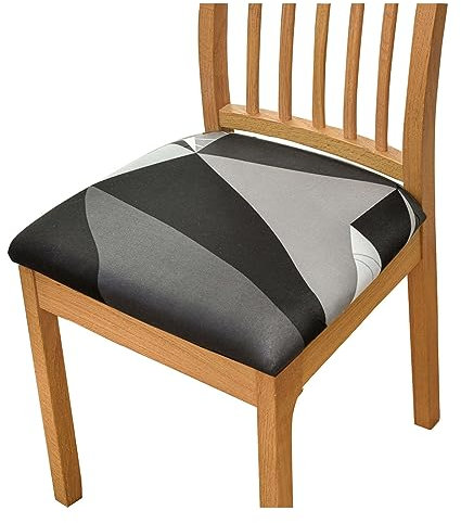 Fundas De Asiento para Silla De Comedor, Elásticas Fundas De Asiento para Silla De Comedor Fundas De Cojín De Asiento De Silla Estampadas Suaves para Cocina-C-Juego de 6