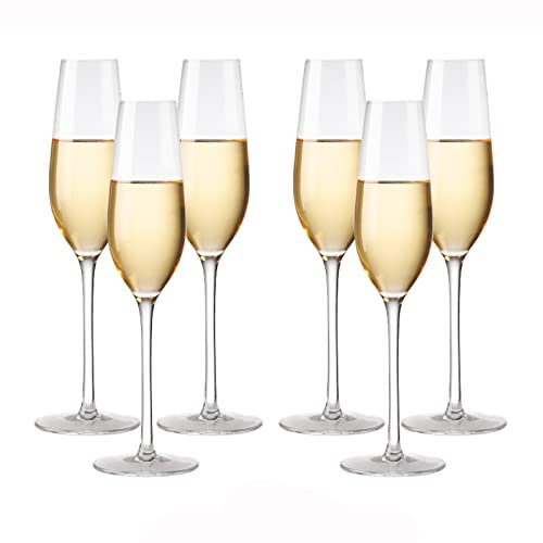 Generic Copa de Vino 6 Copas de Champán Copa de Cristal Copa Alta de Champán Juego Doméstico de Flauta de Champán/Transparente/225 Ml