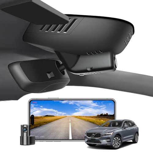 Mangoal Front 4K & Rear 1080P Dash Cam Custom for Volvo XC60 2022 2023 2024 2025 (Model D), B5 B6 T8 Accessories, OEM Look, UHD 2160P Video, WiFi & App,Loop Recording,Easy to Install,128GB Card