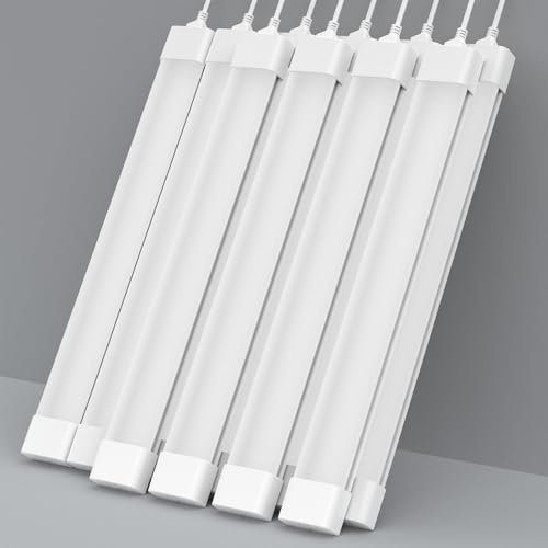 Amdelne 10 x Feuchtraumleuchte LED 120cm, 36W 4000LM LED Neonröhre, Kalteweiß 6000K Feuchtraumlampe, IP65 Wasserfest Wannenleuchte, Werkstattlampe, Kellerleuchte, Deckenleuchte für Büros Lager Garage