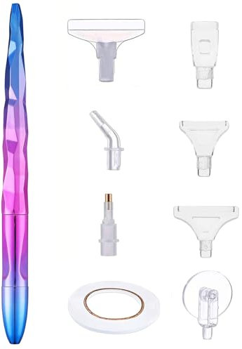 Barlone Diamond Painting Stift Set, DIY Diamond Painting Zubehör Stift, 7 Styles 5D Diamond Painting Pen Ersatzköpfe Metal Pen Tip für Diamond Painting Pen, Diamond Painting Zubehör & Tools