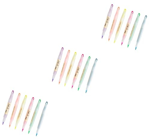 CAXUSD 18 Stk doppelter Textmarker Doppelseitiger Leuchtstift er Set Leuchtstifte doppelendiger Textmarker fluoreszierender Markierungsstift fluoreszierende Stifte Aquarellstift