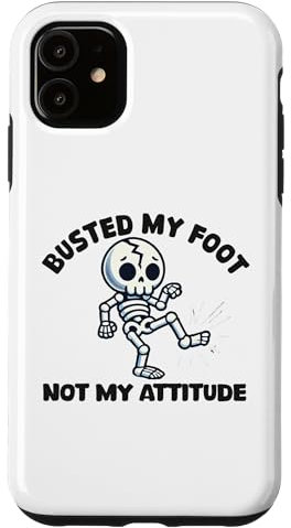 Coque pour iPhone 11 Récupération du pied cassé Get Well Soon blessure chirurgie du pied