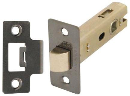 Black Nickel Plated Fire Door Tubular Latch 75 mm Bolt-Through - CE Rated