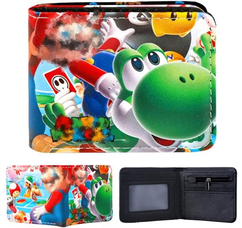 yumcute Geldbeutel Kinder, Faltbare Geldtasche Slim Portemonnaie Jungen Teenager,PU-Leder Cartoon Anime Münztasche Kartenhalter Portmonee Jungen