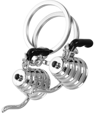 MOLUCKFU Cute Mini Coffee Kettle Keychain 2 Pack Keyring for Coffee Grinder Car Key Holder Bag Purse Decor for Coffee Party Favors