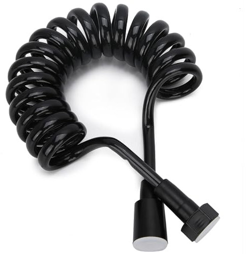 Culnflun Shower Hose, 2m Copper Cap Bidet Shower Hose Flexible Retractable Spring Shower Hose Accessory for Bathroom