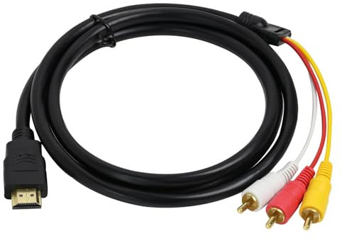 PosyLane HDMI auf 3RCA, 1080P HDMI zu AV Video Audio Konverter, HDMI zu Composite AV CVBS/PAL/NTSC Adapter für TV