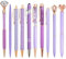 10Pcs Bling Metallstifte Kugelschreiber Set, BetterJonny Diamond Kristall Kugelschreiber mit Schwarze Tinte Glitter Metall Stift Metallglitzer Kugelschreiber Einziehbare Kugelschreiber für Schule Büro