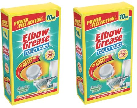 Elbow Grease Toilet Tablets – Eucalyptus Scent | 2 Packs (10 x 30g Each) | Deep Cleaning & Fresh Fragrance