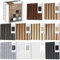 JBER 10Pack Acoustic Panels, 10 Color Samples 3D Self-Adhesive Fluted Slat Sound Proofing Panels for Walls, Decorative Wood Grain Printing Wall Panels for Recording Studio, Offices, Home, 20×20×1cm