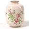 SYDDOL Petit vase en céramique blanc de style campagnard français peint à la main avec vernis craquelé vintage pour table de mariage, dîner, bureau, chambre à coucher, 14 cm (rose floral)