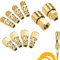 ANBOO 1/4 Raccord Pneumatique Pour Compresseur, Raccord Rapide Air Comprimé, Embout Compresseur Air, Raccord Pneumatique 10 Pièces, Kit Accessoires Pour Tuyau Air, Accessoire Compresseur À Air (Doré)