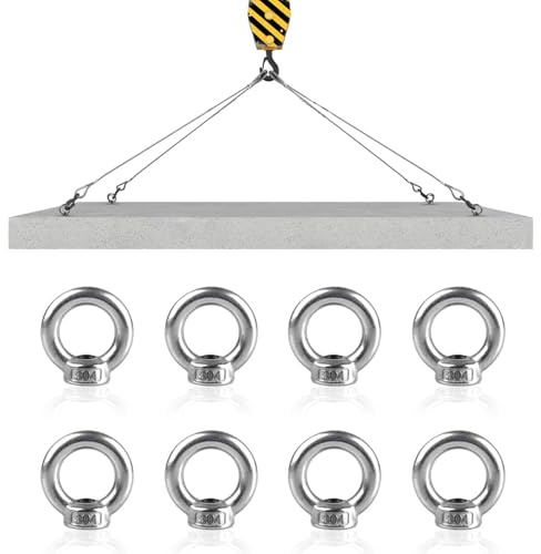 Ringmuttern, 8 Stück M5 Augenmutter, 304 Edelstahl Gewinde Ösenmutter, Hardware Ringösen Ringförmige for Befestigen Sie Hängende Ornamente, Blumentöpfe