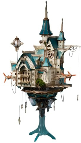 3D Holz Fantasy Steampunk Schloss Modell Kit (863PCS/Blau)