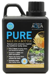 Evolution Aqua PURE Ballen in einer Flasche – Gerstenstroh für Teiche mit nützlichen Bakterien | Natürlicher Teichspüler zur Reinigung von Wasser und zur Erhaltung eines gesunden Teiches (500 ml)