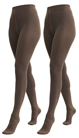 NEXT Damen Strickstrumpfhosen im Doppelpack Oatmeal/Neutral Marl XL