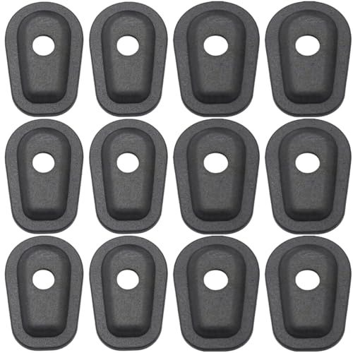 BOLOJAU 12 Stück ZX6R Adapter-Distanzstücke für vordere und hintere Blinker für Kawasaki ZX6R, ZX7R, ZX9R, ZX12R, ZX636, ZX6RR, ZR7S, ZRX1200S Motorrad-Ersatzteil, schwarz