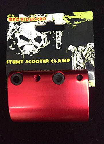 toysrex Stunt Scooter Clamps 4 BOLTS With SHIM, VERY STRONG BUILD (red)