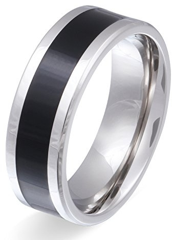 Juwelier Schönschmied - Herren Freundschaftsring Partnerring Hochzeitsring Blacktone Edelstahl 122Hac