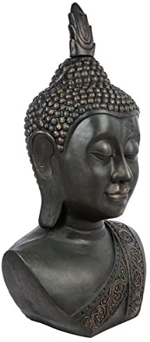 Atmosphera - Statue Buddha - schwarz H 113 cm - Schwarz