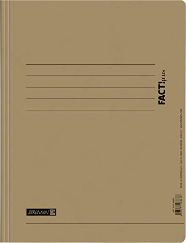 Baier & Schneider Brunnen 102010570, Spiralhefter für A4, Hochwertiger Pressspankarton 375 g/m², 0, 4 mm dick, Fact!Plus, 25 Stück braun