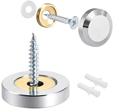 sourcing map 8Stk Spiegel Schrauben Dekorative Kappen Abdeckung Nägel Edelstahl Poliert 25mm