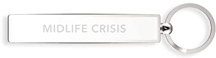 IF Show Offs Keys, Novelty Metal Keyrings with Enamel Infill - Midlife Crisis - White