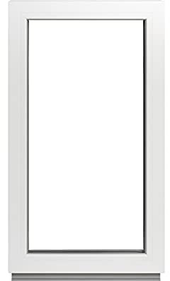 Framex Festverglasung 85 x 120 cm Weiß 2-fach, festes PVC Kellerfenster mit 32 mm Verglasung (4/24/4), für Garage, Gartenhaus und Nebenraum, BxH 850 x 1200 mm
