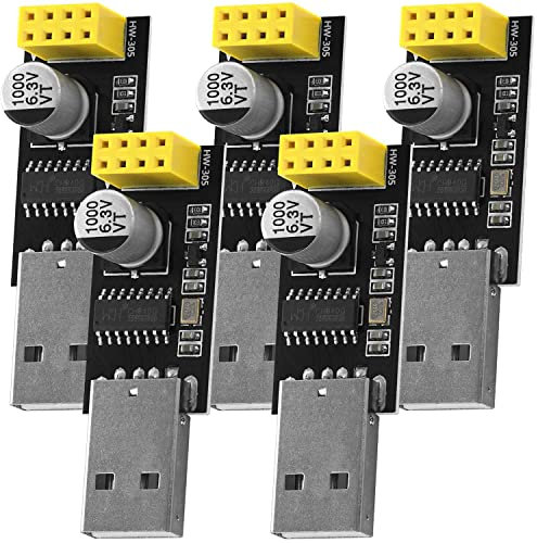 AZDelivery 5 x USB-zu-ESP8266 01 Serial Wireless WiFi Module für ESP-01 inklusive E-Book!