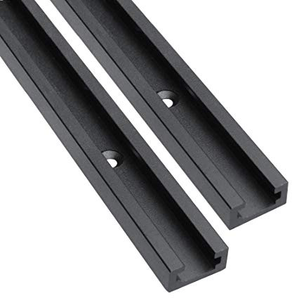 Hot Favorable Aluminum 24 T-Track for Woodworking –Double Cut Profile Universal with Predrilled Mounting Holes -Woodworking and Clamps-Fine Sandblast Black Anodized 2PK