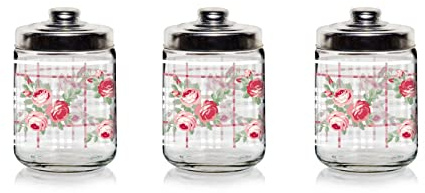 Set mit 3 Gläsern aus Glas Salz Zucker Kaffee Rosalia 800 cc