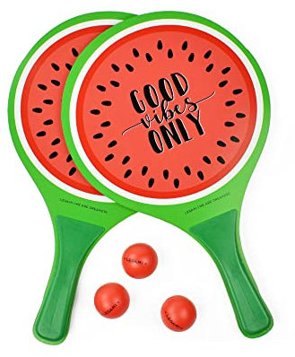 Legami - Raquettes de plage, 2 raquettes et 3 balles, Beach Rackets, poignée ergonomique, étui inclus, pour adultes et enfants, 23 x 38 cm