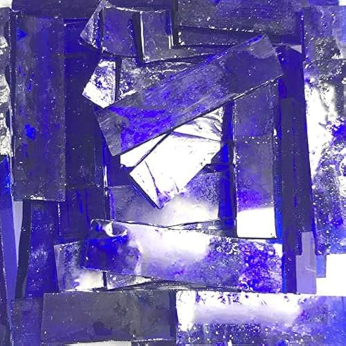 1 striscia di vetro colorato da 4 cm, fai da te, mosaico in vetro, hobby, artigianato fai da te, piatti, cornici, vasi di fiori, gioielli fatti a mano, 200 g (blu scuro)