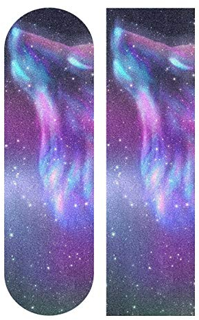 Mnsruu Skateboard Griptape Howling Wolf Nebula Longboards Griptape Schleifpapier für Rollerboard