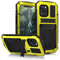 For iPhone 12 Pro Max Case, Aluminum Metal Gorilla Glass Waterproof Shockproof Military Heavy Duty Sturdy Protector Cover Hard Case for iPhone 12 Pro Max (12 Pro Max, Yellow)