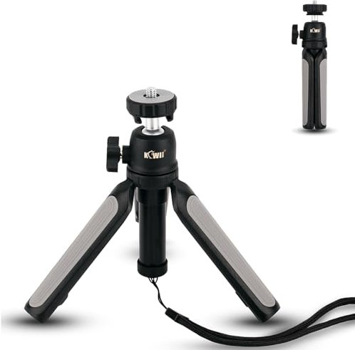 KIWIFOTOS 2-in-1 Teleskop-Handgriff und Mini-Stativständer, Kamera-Handgriff-Stabilisator, Handstativ, Selfie-Stick für Canon, Nikon, Sony, Kompaktkameras, DSLR, Gopro, Osmo Action Sportkameras