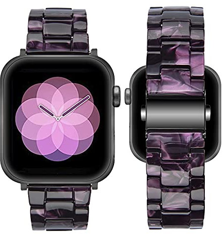 SEURE Kompatibel mit Apple Watch Armband 38mm 40mm 41mm 42mm Damen Herren Resin Harz Ersatzarmband Leicht Ersatz für Watch Series 10 9 8 7 6 SE 5 4 3 2 1 Lila
