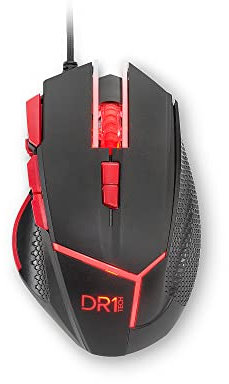 DR1TECH [Amazon Exclusive] Hunter Professional Gaming Maus Mit Kabel [5 Auswechselbare Gewichte + Triple FIRE] - 9 Tasten Für Bis Zu 4200 DPI - Ergonomische Gaming Maus Für PC/PS4/XBOX