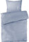 Pure Label Mako Satin Damast Streifen Bettwäsche hellblau 135 x 200 cm mit Kissenbezug 80 x 80 cm aus 100% Baumwolle | Traumhaft weiches Mako Satin Bettwäsche Set in Uni