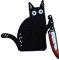 Urbanski Patch verrückte schwarze Katze mit Messer zum Aufbügeln 7 x 7 cm | Aufnäher Applikation Bügelbild